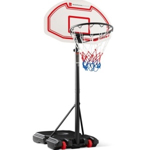 Kids Height-Adjustable Basketball Hoop, Portable Backboard System w/ Wheels, White Backboard, May Be Missing Hardware, Appears New