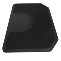 Barber Salon Chair Mat 4' x 5' Hexagon 1/2" Anti-fatigue Mat W/Round Impression Black