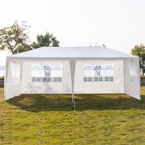 10'x20' 4 Sides Gazebo Canopy Outdoor Party Wedding Tent with Spiral Tubes