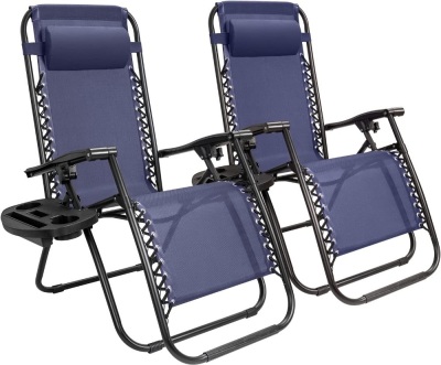 Two Zero Gravity Chairs, Navy Blue