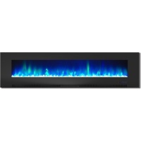 Cambridge 78" Wall-Mount Electric Fireplace Heater with Multi-Color LED Flames and Crystal Rock Display - E-Comm Return, Unknown Condition, Glass Intact, Untested&nbsp;