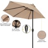 9ft Half Round Patio Umbrella Wall Balcony Door Outdoor with Crank Top Color