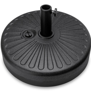 Plastic Patio Umbrella Base Pole Holder Accessory w/ Adjustable Knob, Appears New