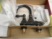 4" Two-Handle Bathroom Faucet w/ Push-up Pop-up Drain