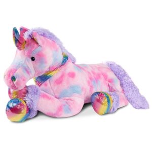 Kids Extra Large Life-Size Plush Rainbow Unicorn Stuffed Animal w/ Soft Fur