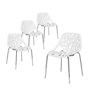 Set of (4) White Birch Dining Chairs