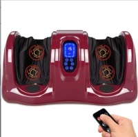 Therapeutic Foot Massager w/ High Intensity Rollers, Remote, 3 Modes, Burgundy, Powers On, E-Commerce Return/Appears New
