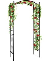 Steel Garden Arch Arbor Trellis for Climbing Plants - 92in, Appears New