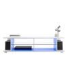 57" White Wood LED TV Stand with Glass Shelves - Fits TVs Up to 65"