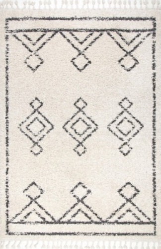 nuLOOM 4' x 6' Mackie Moroccan Diamond Tassel Rug Area Rug. Appears New