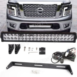 FIT 03-UP Nissan Titan XD Truck Into Bumper Grille 22"inch Light bar Mount Kit