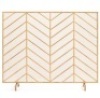 Single Panel Iron Chevron Fireplace Screen w/ Antique Finish - 38x31in, Gold, Appears New