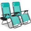 Set of 2 Adjustable Zero Gravity Patio Chair Recliners w/ Cup Holders&nbsp;