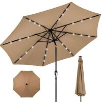 Solar LED Lighted Patio Umbrella w/ Tilt Adjustment, UV-Resistance - 10ft&nbsp;