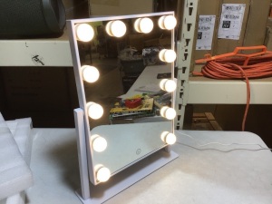 Chende Hollywood Style Lighted Vanity Mirror with Dimmable LED Bulbs, 3 Different Lighting Settings - E-Comm Return, Appears New, Tested/Works 