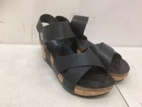 Natural Reflection, Black Wedges, Women's Size 10