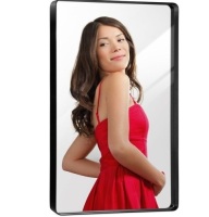 2-Way Rectangle Wall Mirror w/ Rounded Corners, Anti-Blast Film - 24x36in, Appears New
