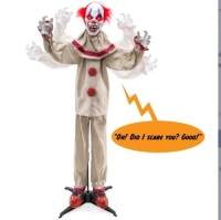 Scary Harry the Motion Activated Animatronic Killer Clown Halloween Prop, Untested, Appears New