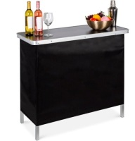 Portable Pop-Up Bar Table w/ Carrying Case, Removable Skirt, Appears New