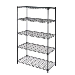 Black 5-Tier Metal Wire Shelving