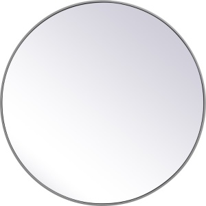 Elegant Lighting Eternity 36" Diameter Circular Beveled Metal Framed Mirror - Appears New  