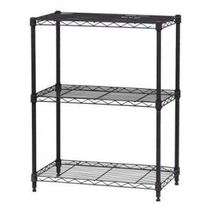 3-Tier Wire Shelf Rack - Black