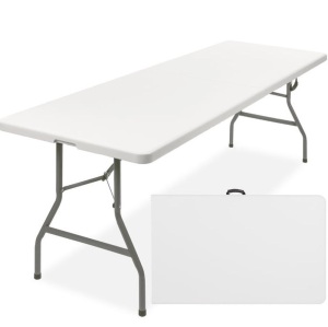 8ft Portable Folding Plastic Dining Table w/ Handle, Lock, E-Commerce Return