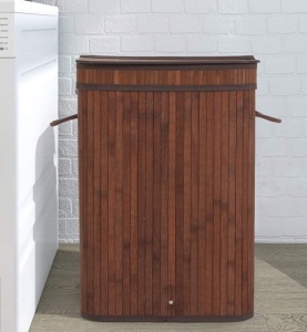 Sophia & William Laundry Hamper with Lid, 72L , Brown, Appears New