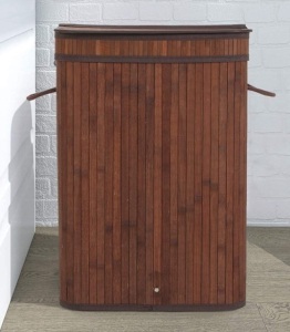 Sophia & William Laundry Hamper with Lid, 72L , Brown, Appears New