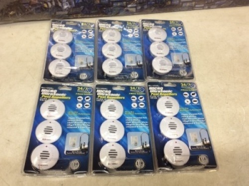 Bell Howell Micro UltraSonic Plug In Pest Repellers, 6 Packs of 3 - New