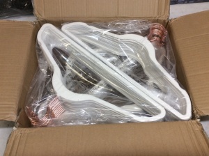 Case of (60) White Velvet Hangers, 17.5" - Appears New