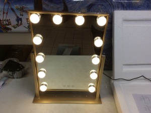 Hollywood Vanity Lighted Makeup Mirror,Tabletop Mirror with 12pc Dimmable LED Lights - New with Damage 