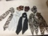 Case of (120) 8 Piece Scrunchies, Polka Dots & Animal Print - New