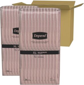  Depend FIT-FLEX Incontinence Underwear for Women, Disposable, Maximum Absorbency, XL, Blush, 48 Count (2 Packs of 24) - NEW