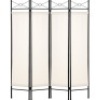 4-Panel Folding Privacy Screen Room Divider Decoration Accent, 6ft, White, Appears New