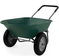 Dual-Wheel Wheelbarrow Garden Cart, Appears New