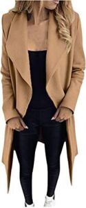 Women's Blend Coat - Medium Size, Khaki