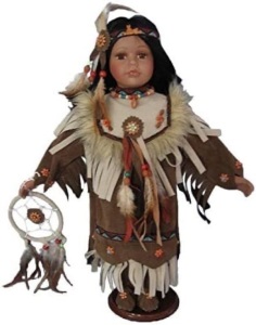 Jmisa 16" Porcelain Indian Doll, Appears new