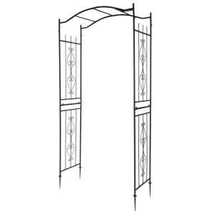 Garden Arch Arbor Trellis Steel Archway for Climbing Plants, 7.5 Ft