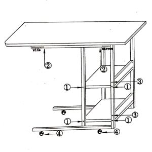 Rolling Table with Shelves