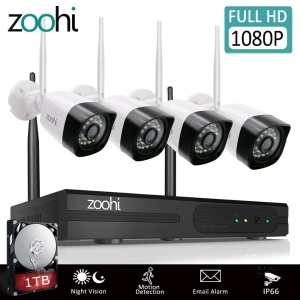 Zoohi Security Camera System Wireless 4CH HD NVR Kit - New 