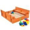 Kids Cedar Sandbox w/ Sand Screen, 2 Benches - 47x47in&nbsp;