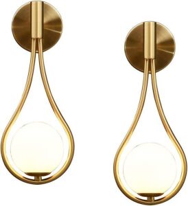 Set of (2) Mid-Century Drop Design Wall Sconces