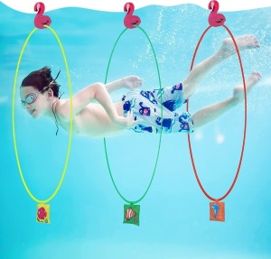 Underwater Diving Through Hoops, Appears New