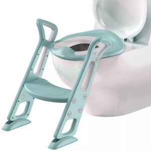 Potty Training Toilet Seat with Step Stool Ladder - Green