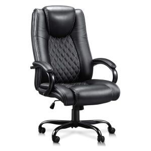 High Back Genuine Leather Executive Chair - Black