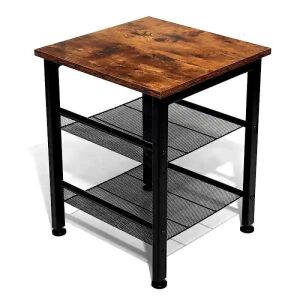 Industrial Nightstand Black/Brown