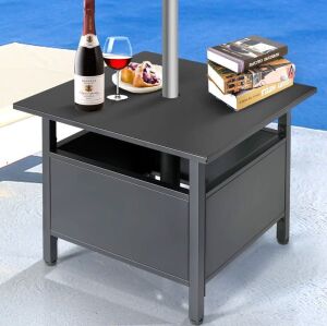 Patio Umbrella Side Table - Black