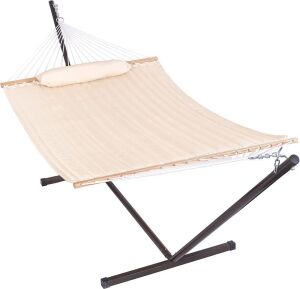 Quilted Fabric Hammock with 12' Stand