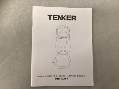 Tenker Neck and Back Massager Cushion, No Power Cord, Untested, E-Comm Return